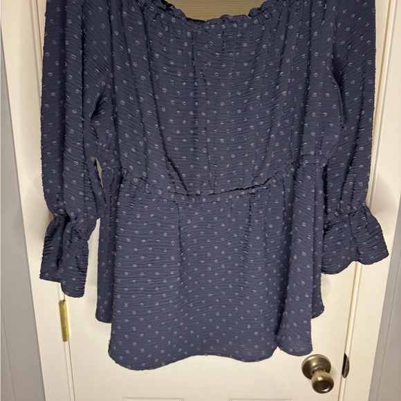 Women's Blue peplum Blouse - Picture 1 of 3